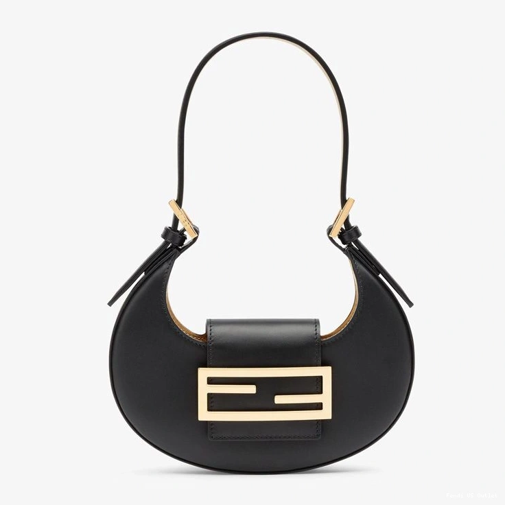 HOT Hobo Mini Black Cookie Bag Calf Leather Fendi In 0716